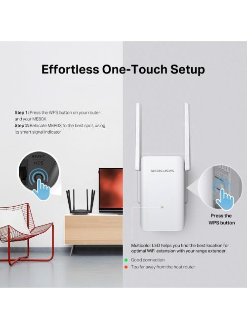 TP-LINK Mercusys ME80X AX3000 Wi Fi 6 Menzil Genişletici - Router ürünleri tekmarshop.com'da